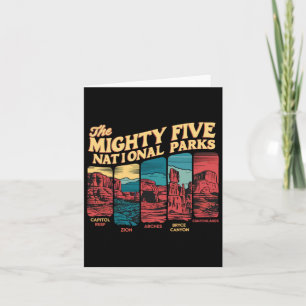 Mighty Five Big 5 National Parks Hiking Camping Vi Card