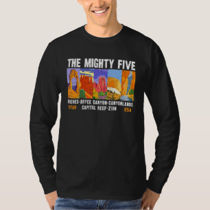 Mighty Five Utah National Parks Distressed Vintage T-Shirt