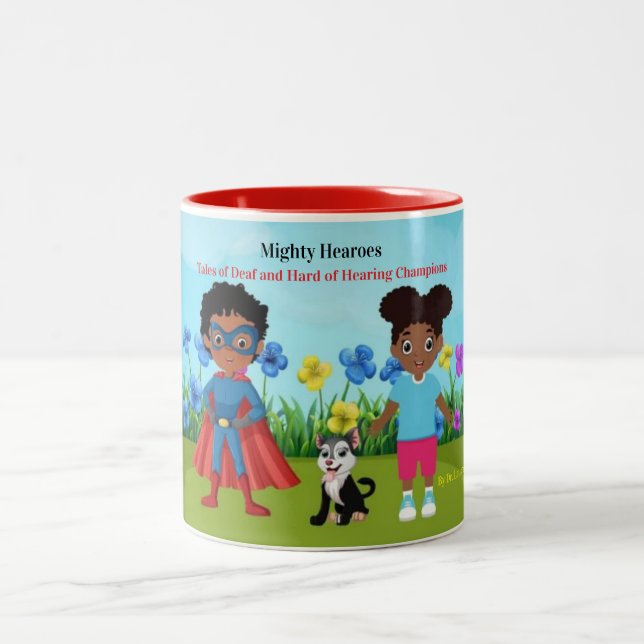 Mighty Hearoes Childrens Book Two-Tone Coffee Mug (Center)