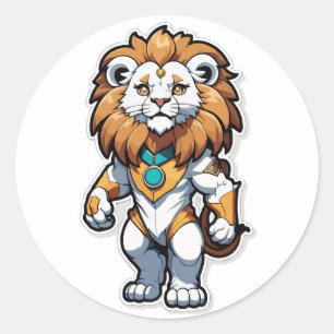 Mighty Lion Hero Sticker - A Legendary Warrior
