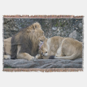 Mighty Lion Love Throw Blanket