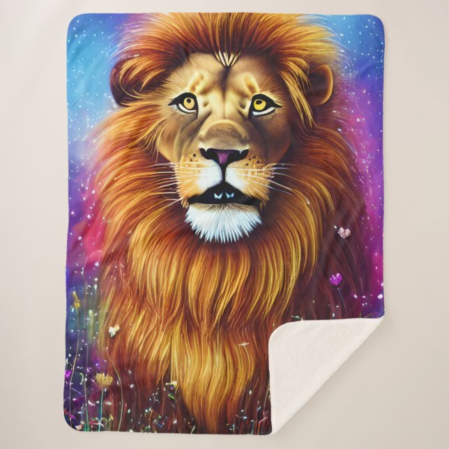 Mighty Lion Sherpa Blanket (Front)