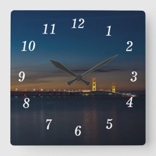 Mighty Mac At Night Pano Wall Clock
