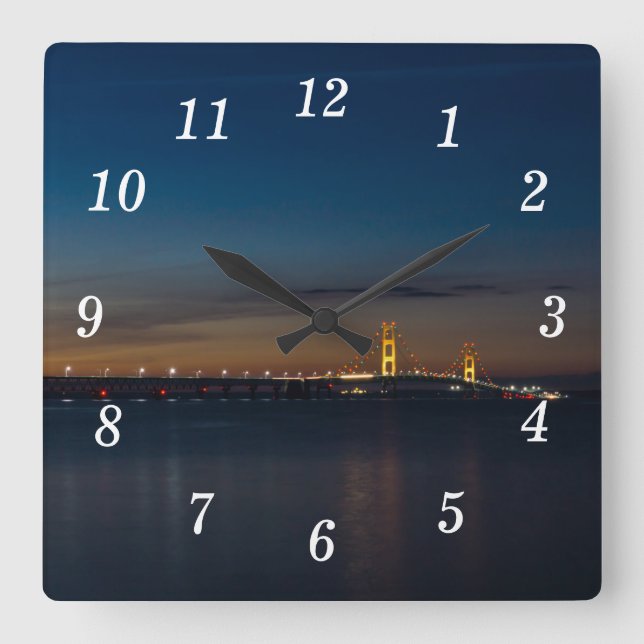Mighty Mac At Night Pano Wall Clock (Front)
