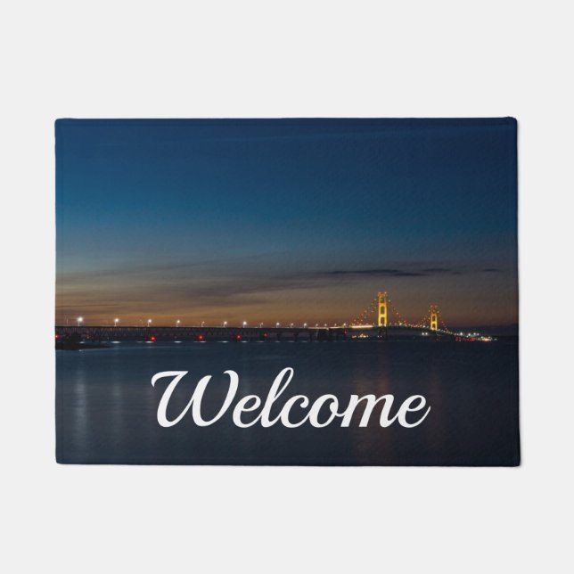 Mighty Mac At Night Pano Welcome Doormat (Front)