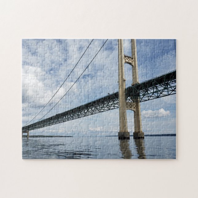 Mighty Mac, Mackinac Suspension Bridge, Michigan Jigsaw Puzzle (Horizontal)