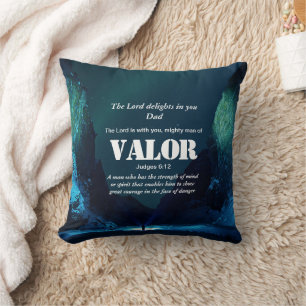 MIGHTY MAN OF VALOR   Christian Cushion