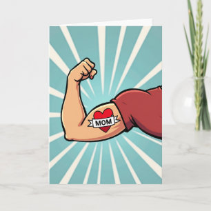 Mighty Mum Love Tattoo Arm Card