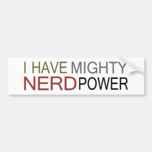 MIGHTY NERD POWER BUMPER STICKER
