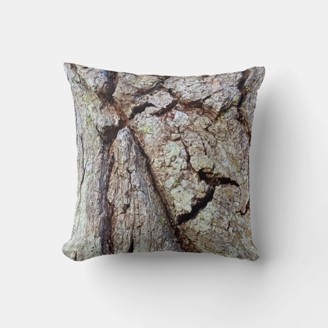 Mighty Oak Tree Bark Rustic Country Nature Photo Cushion (Front)