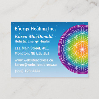Mighty Starry Sky Flower of Life Biz Card