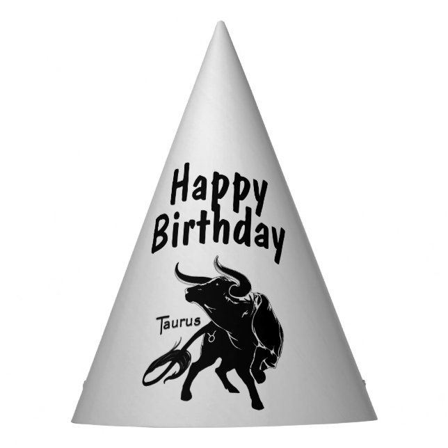Mighty Taurus the Bull Zodiac Party Hat (Front)