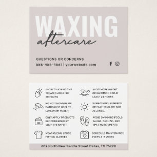  Mighty Waxing Aftercare Card Hair Removal Card