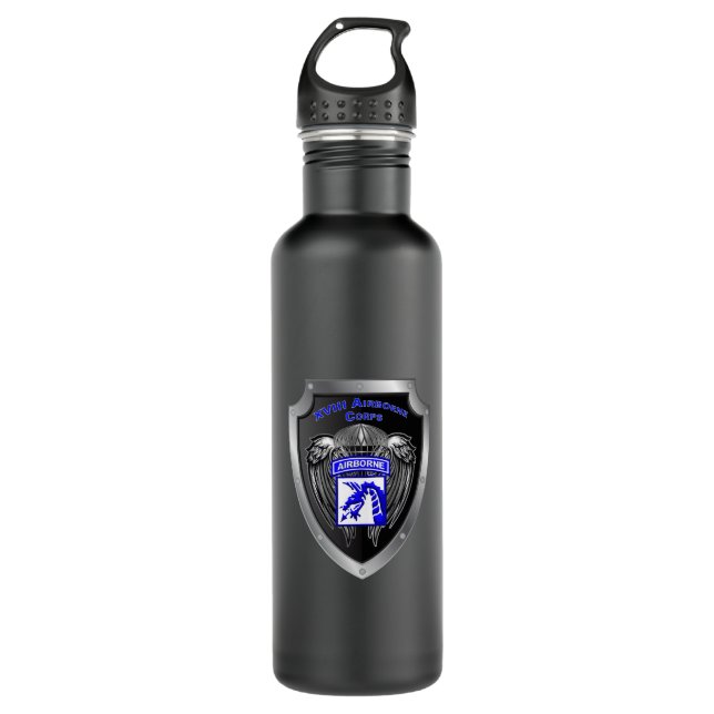 Mighty XVIII Airborne Corps 710 Ml Water Bottle (Front)