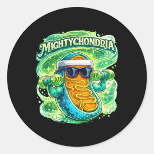 Mightychondria Science Cell Biology Teacher Classic Round Sticker