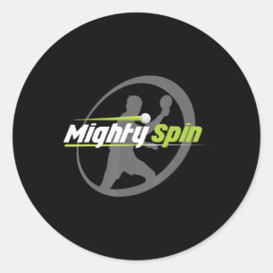 MightySpin Ping Pong Tee Table Tennis Cool Classic Round Sticker