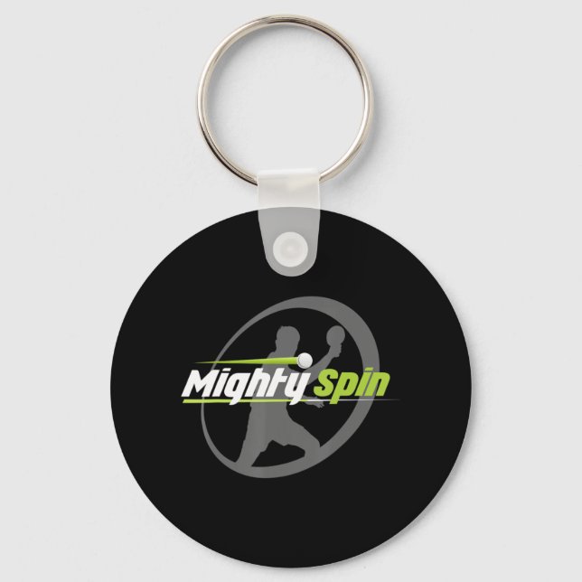 MightySpin  Ping Pong Tee   Table Tennis  Cool Key Ring (Front)