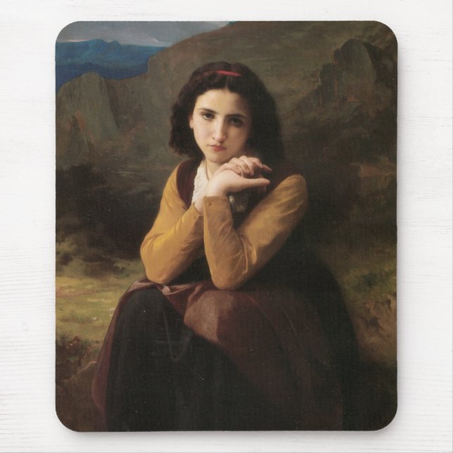 Mignon (by William-Adolphe Bouguereau) Mouse Pad (Front)