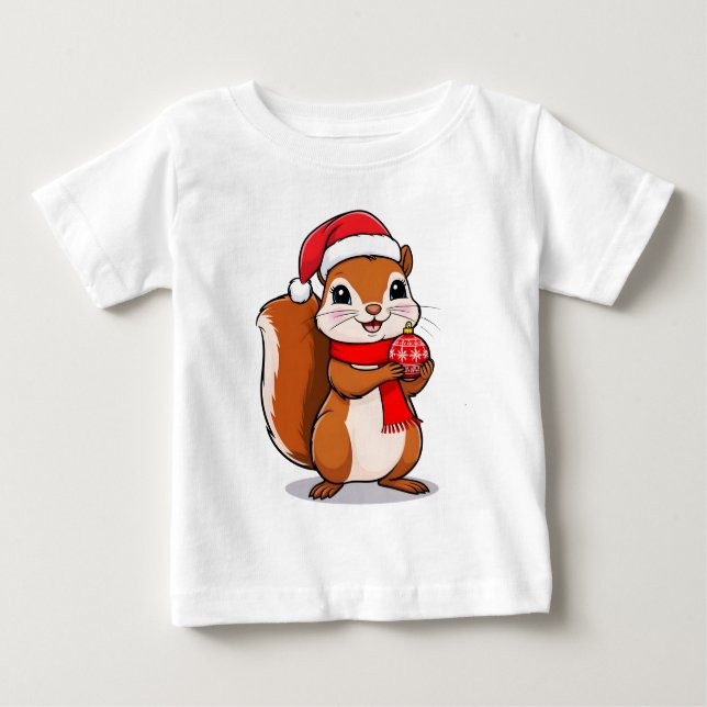 Mignon Christmas squirrel Baby T-Shirt (Front)