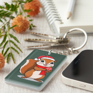 Mignon Christmas squirrel Key Ring