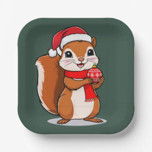 Mignon Christmas squirrel Paper Plate