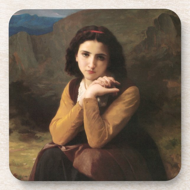 Mignon Innocence of Adolescent Girl, Bouguereau  Coaster (Front)