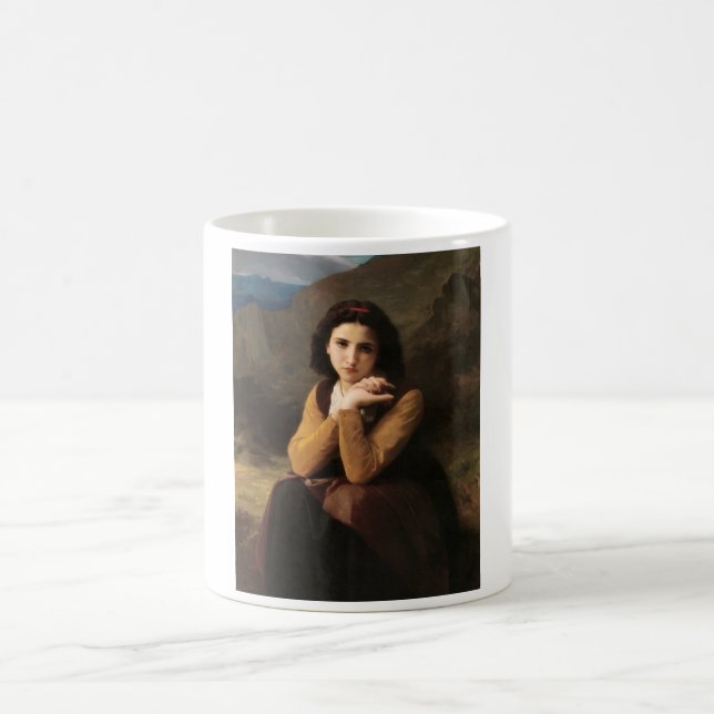 Mignon Innocence of Adolescent Girl, Bouguereau  Coffee Mug (Center)