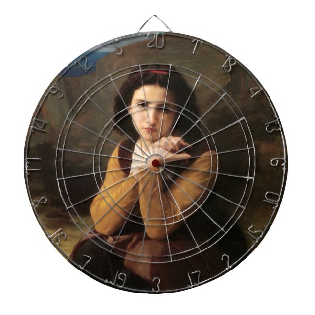 Mignon Innocence of Adolescent Girl, Bouguereau  Dartboard (Front)
