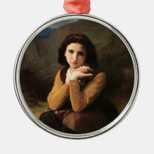 Mignon Innocence of Adolescent Girl, Bouguereau  Metal Ornament