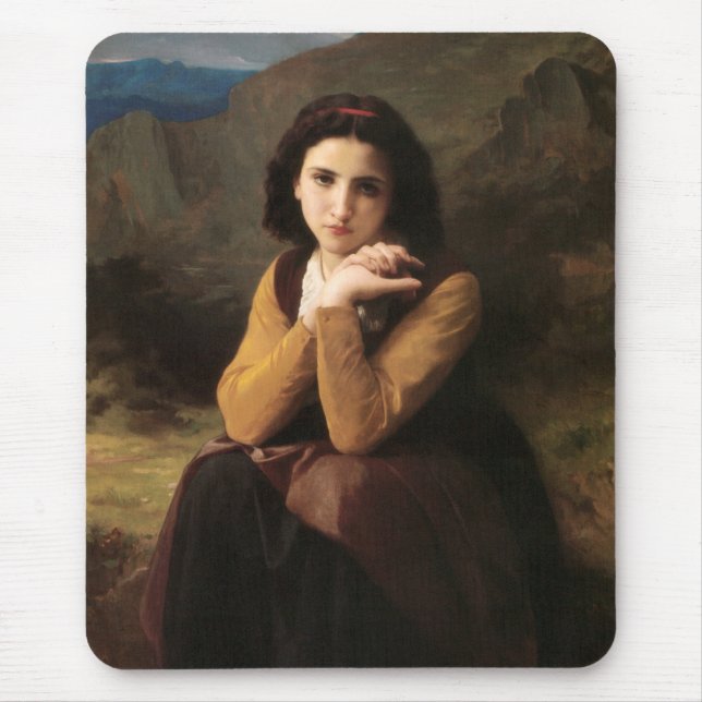 Mignon Innocence of Adolescent Girl, Bouguereau  Mouse Pad (Front)