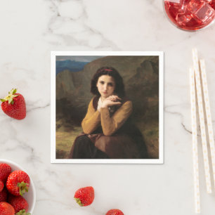Mignon Innocence of Adolescent Girl, Bouguereau Napkin