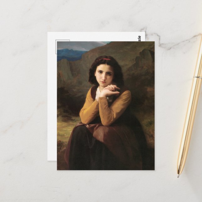 Mignon Innocence of Adolescent Girl, Bouguereau  Postcard (Front/Back In Situ)
