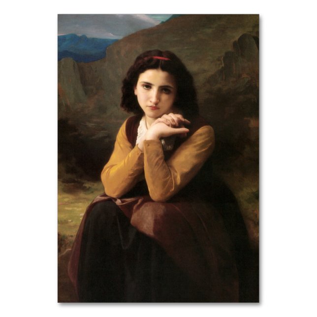 Mignon Innocence of Adolescent Girl, Bouguereau  Table Number (Front)