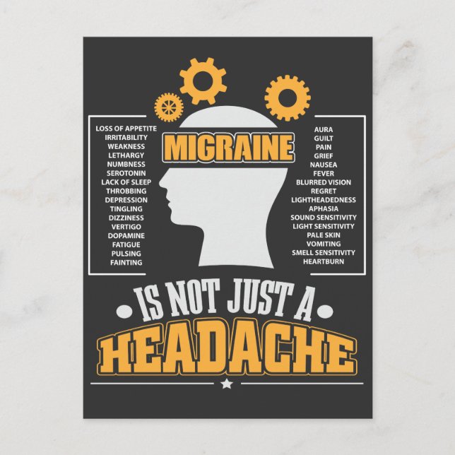 Migraine Awareness Fighter Headache sufferer Postcard (Front)