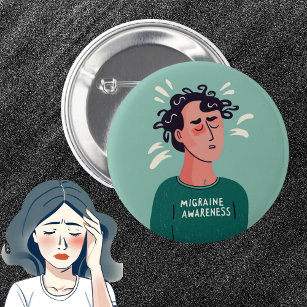 Migraine Awareness migraines neurological disorder 6 Cm Round Badge