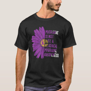 Migraine Awareness Not Just A Headache Purple Ribb T-Shirt