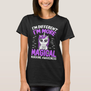 Migraine Awareness Unicorn Purple Ribbon T-Shirt