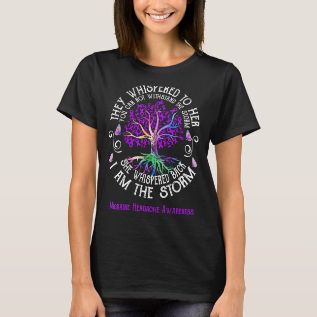 Migraine Headache Awareness She Whispered back I'm T-Shirt (Front)