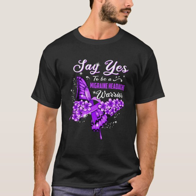 Migraine Headache Warrior Purple Butterfly Womens T-Shirt (Front)