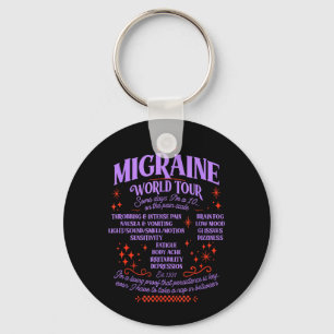 Migraine World Tour Headache Chronic Illness Key Ring