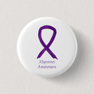 Migraines Awareness Ribbon Custom Pin