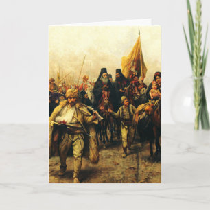 Migration of the Serbs by Paja Jovanovic Fine Art Card