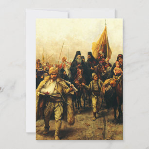 Migration of the Serbs by Paja Jovanovic Fine Art Invitation