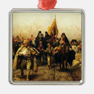 Migration of the Serbs by Paja Jovanovic Fine Art Metal Ornament