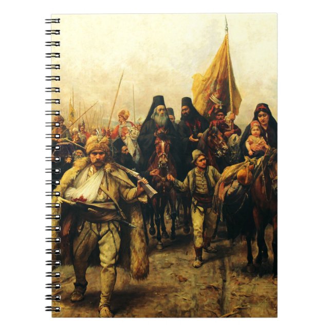 Migration of the Serbs by Paja Jovanovic Fine Art Notebook (Front)