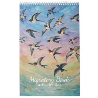 Migratory birds art calendar