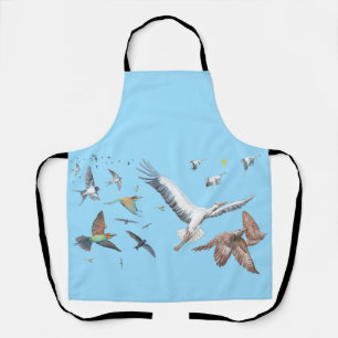 Migratory birds tracing their flights Illustration Apron