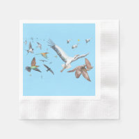 Migratory birds tracing their flights Illustration