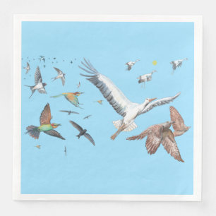 Migratory birds tracing their flights Illustration Napkin