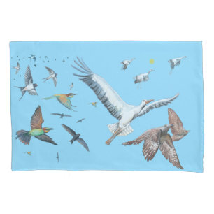 Migratory birds tracing their flights Illustration Pillowcase